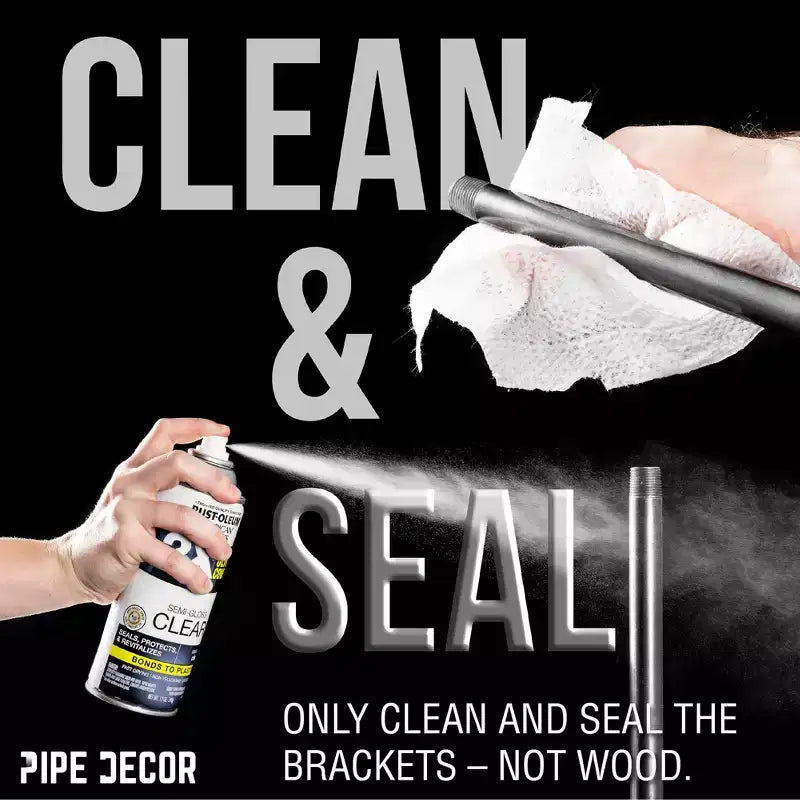 Set di mensole angolari a 2 ripiani in tubo grigio e nero