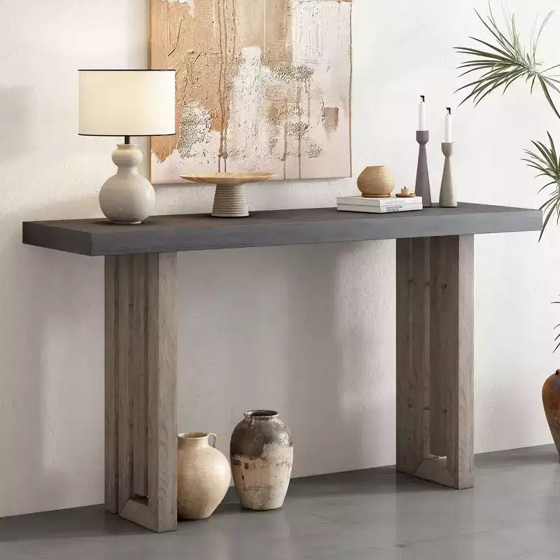 Tavolo Consolle – Nero / Grigio / Naturale / Blu Scuro, Stile Minimalista