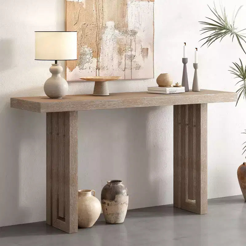 Tavolo Consolle – Nero / Grigio / Naturale / Blu Scuro, Stile Minimalista