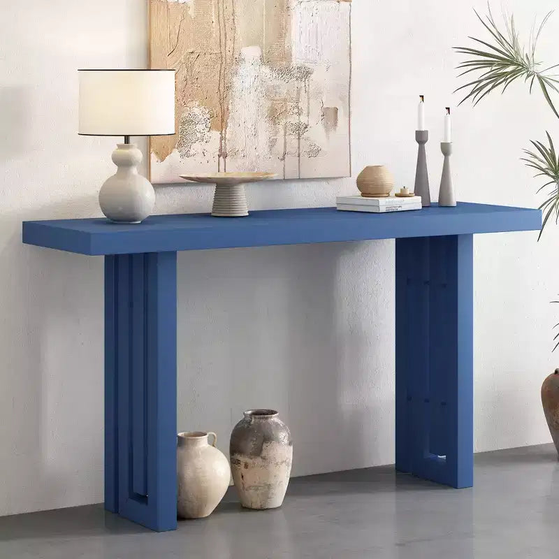 Tavolo Consolle – Nero / Grigio / Naturale / Blu Scuro, Stile Minimalista