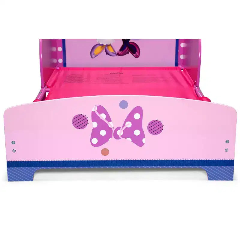 Lettino per Bambini Stampa Personaggio Rosa, Struttura in Legno, 1 Bambino
