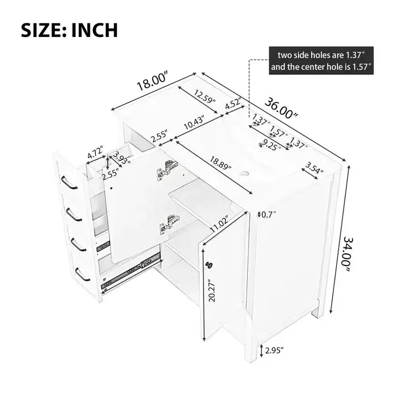 Mobile da Bagno Monovasca Autoportante Nero / Grigio da 90 cm