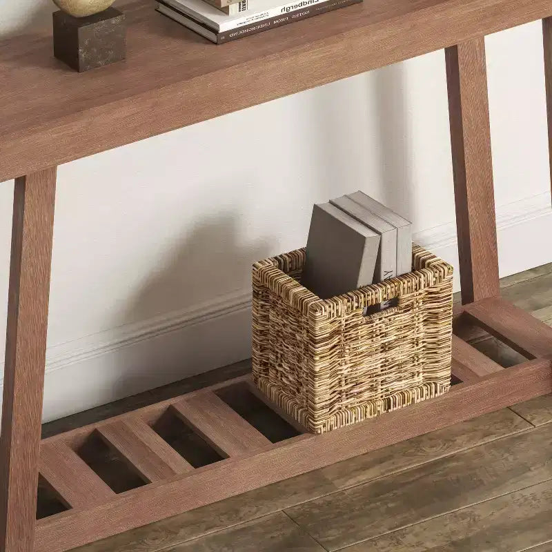 Consolle Amber Walnut & Oslo Oak con ripiano inferiore, 1 pezzo