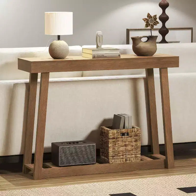 Consolle Amber Walnut & Oslo Oak con ripiano inferiore, 1 pezzo