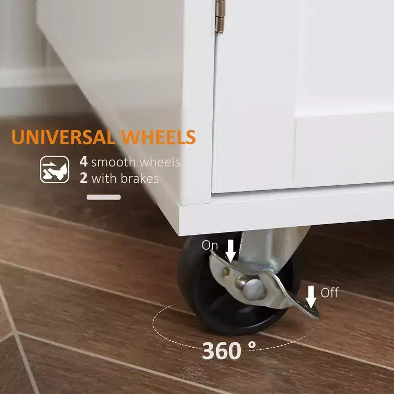 Carrello da cucina mobile grigio/bianco con cassetto, armadietto e portasciugamani – Monouso