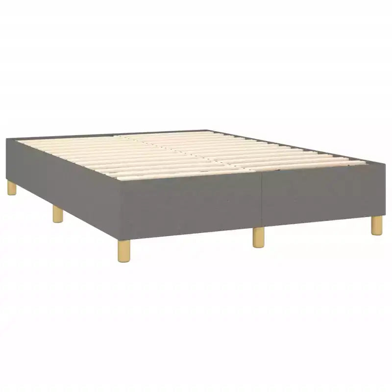 Struttura letto a piattaforma in tessuto grigio scuro, per 2 persone