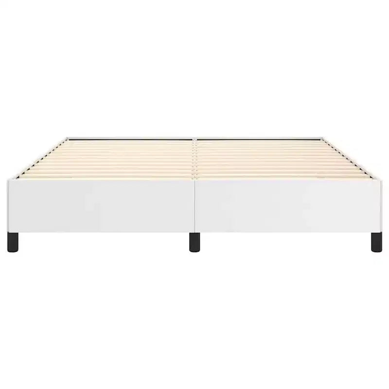 Struttura letto king-size con piattaforma in similpelle bianca, 2 persone