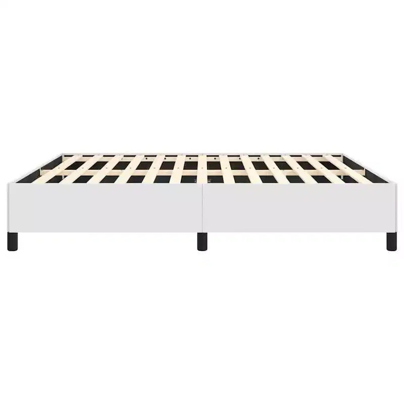 Struttura letto king-size con piattaforma in similpelle bianca, 2 persone