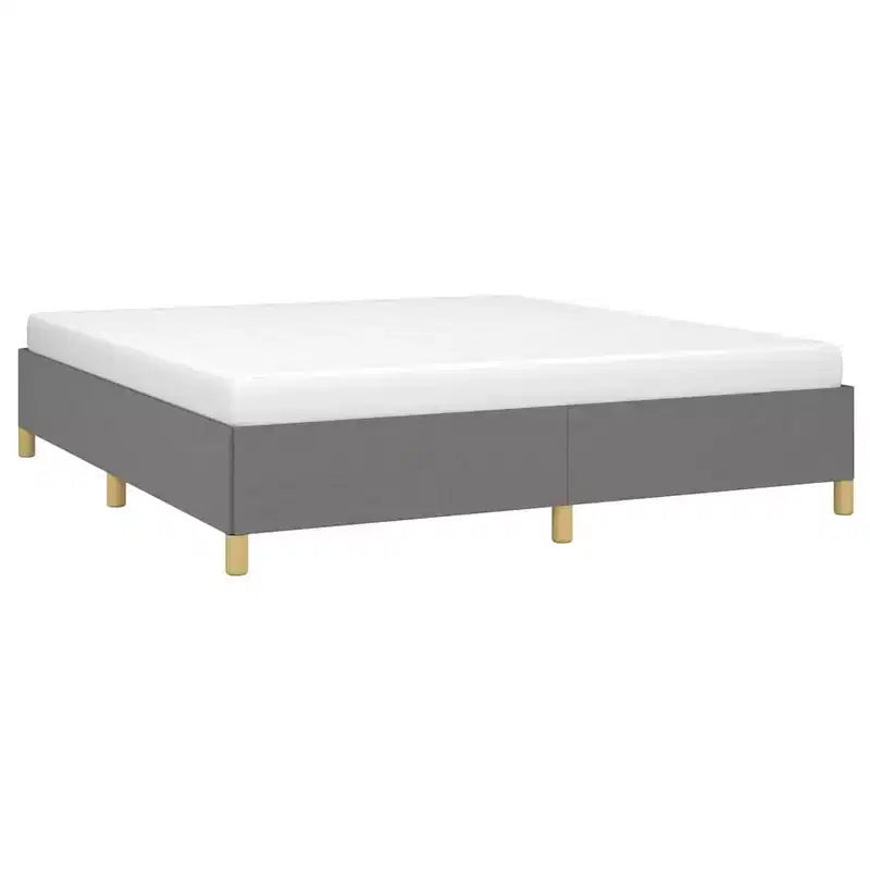 Struttura letto King a piattaforma in grigio scuro, imbottita, 2 persone