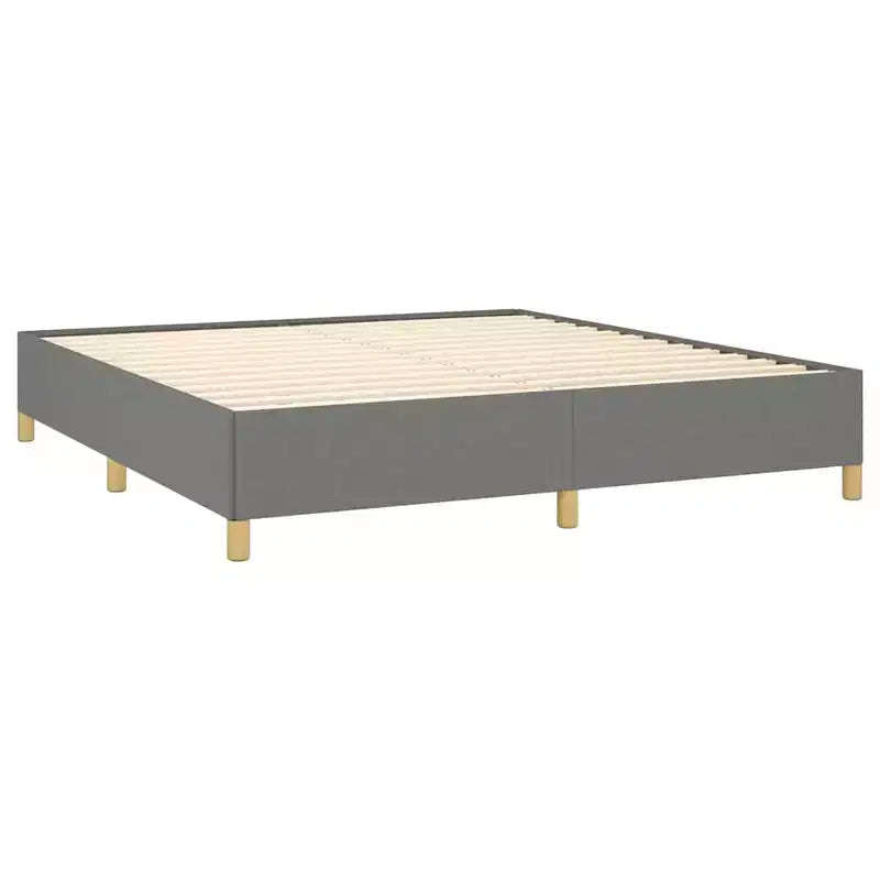Struttura letto King a piattaforma in grigio scuro, imbottita, 2 persone