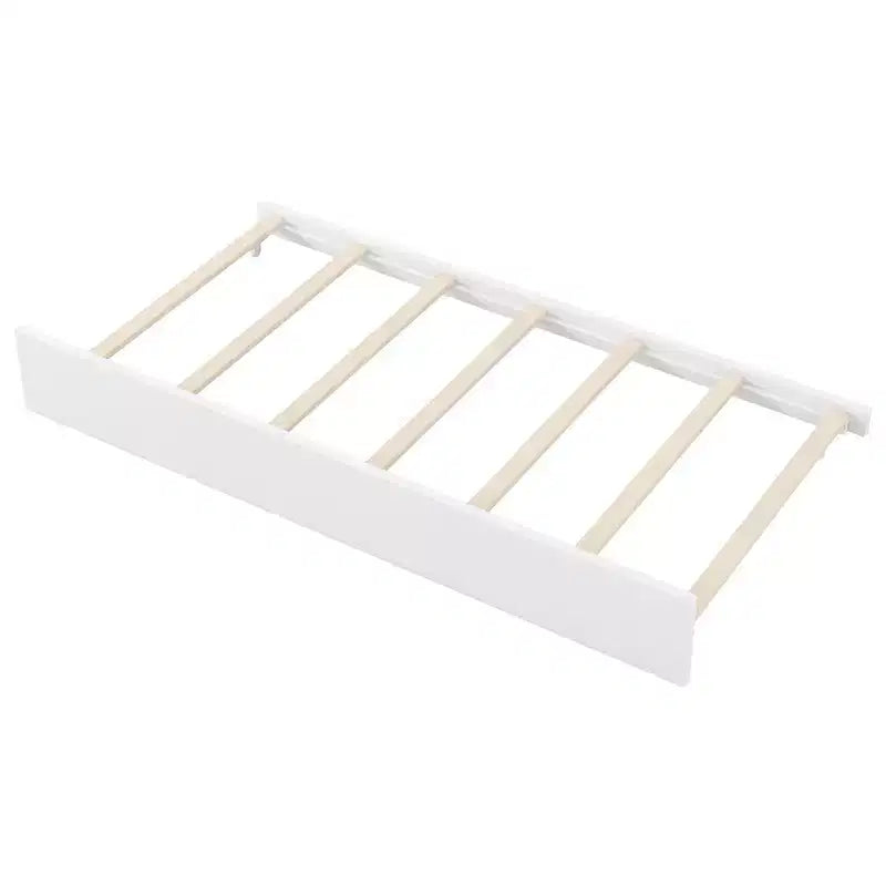 Divano-letto imbottito grigio e in legno naturale con letto estraibile, per 2 persone