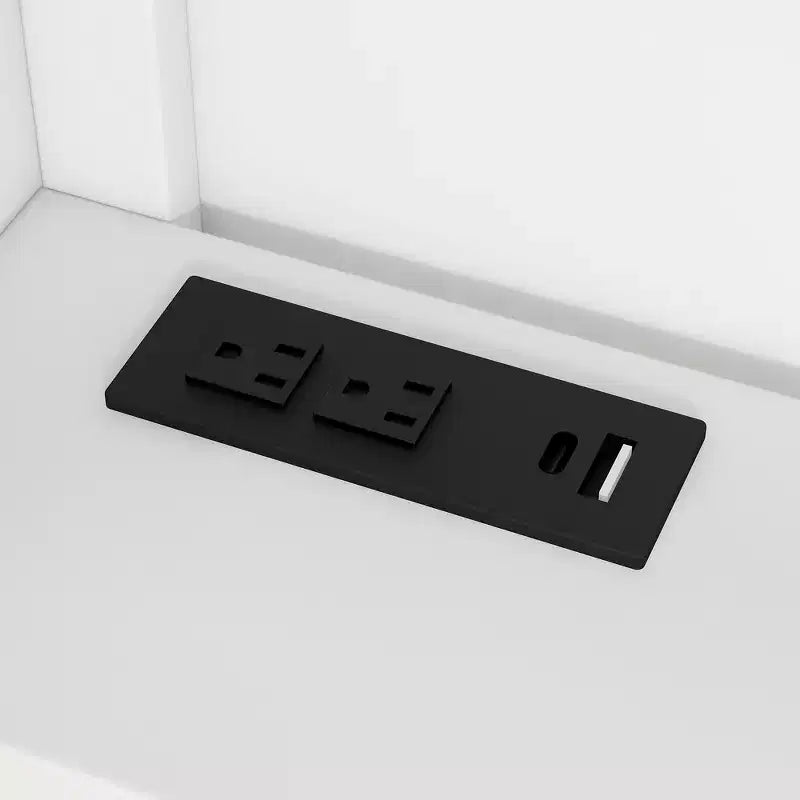 Divano-letto imbottito grigio e in legno naturale con letto estraibile, per 2 persone