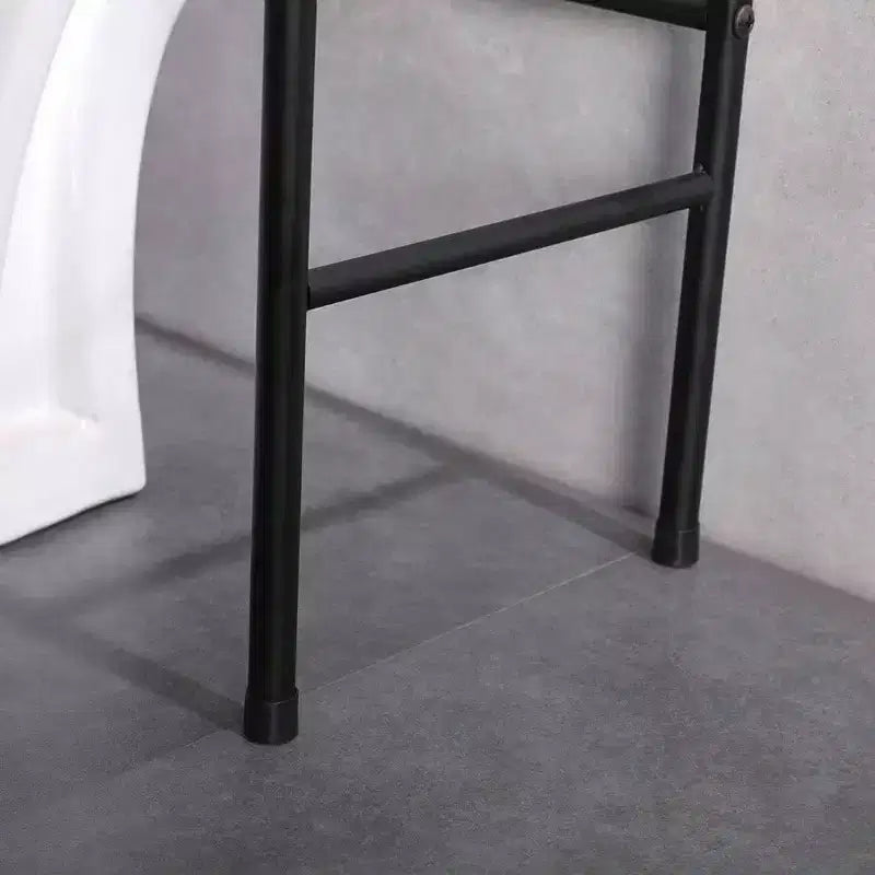 Scaffale portaoggetti da bagno da posizionare sopra il WC a 3 ripiani con 4 ganci, nero, autoportante, montaggio da 1 persona