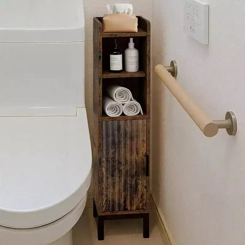 Mobiletto da bagno bianco con ante e mensole, montaggio da 1 persona