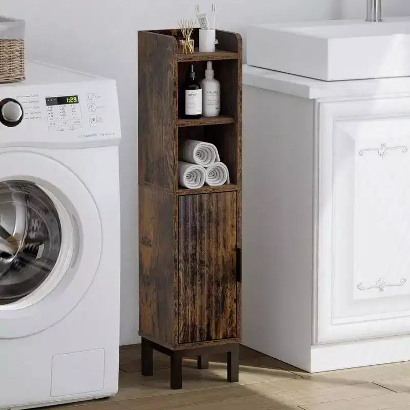 Mobiletto da bagno bianco con ante e mensole, montaggio da 1 persona