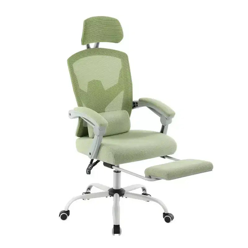 Sedia da ufficio con schienale alto in rete Nera / Blu / Grigia / Verde con poggiapiedi, singola