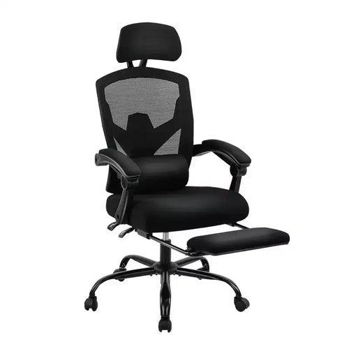 Sedia da ufficio con schienale alto in rete Nera / Blu / Grigia / Verde con poggiapiedi, singola