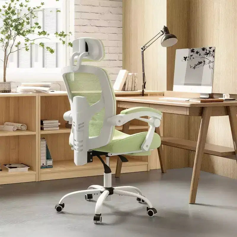 Sedia da ufficio con schienale alto in rete Nera / Blu / Grigia / Verde con poggiapiedi, singola