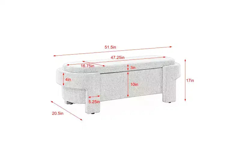 Panca Contenitore in Lino Beige / Blu / Giallo con Scomparto Nascosto, 1 Posto a Sedere