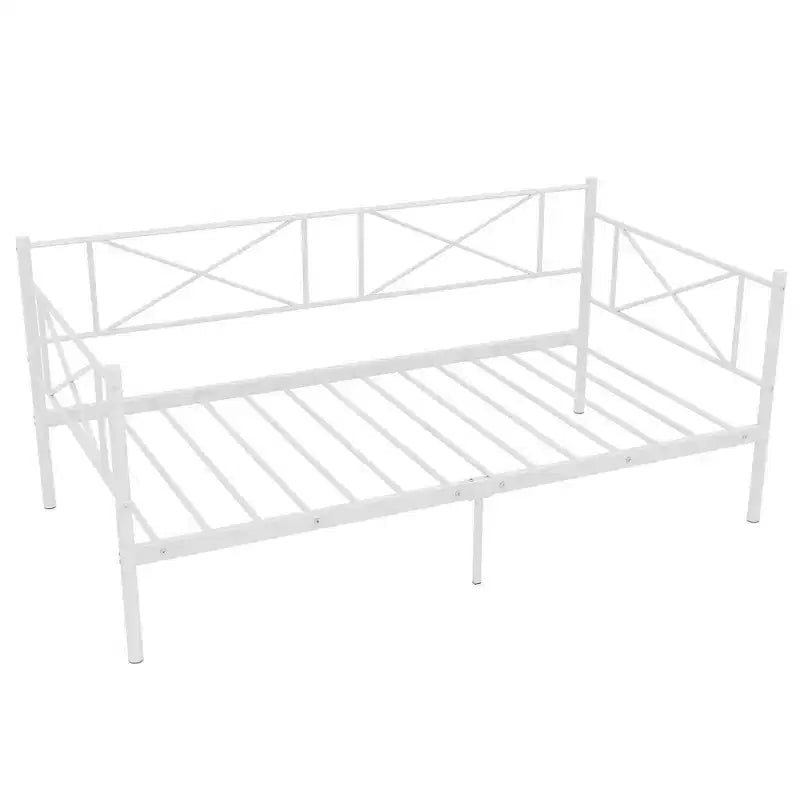 Divano letto singolo in metallo bianco/nero, in stile divano, 1 persona