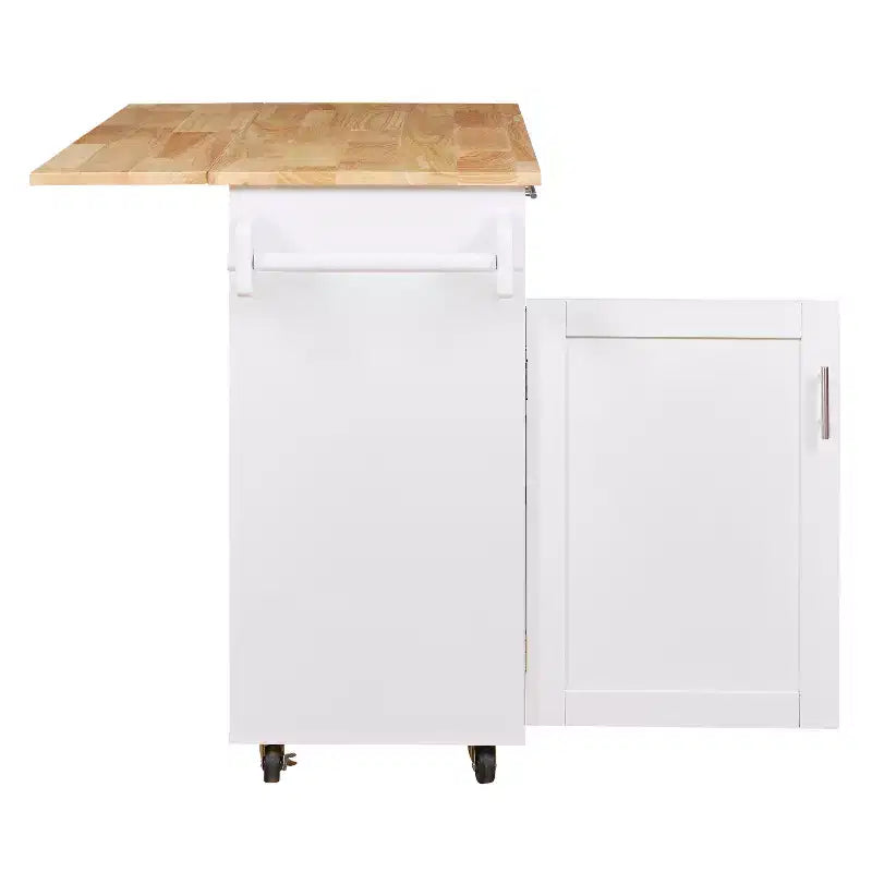 Carrello da cucina in stile rustico con isola su ruote, grigio/bianco, per uso singolo