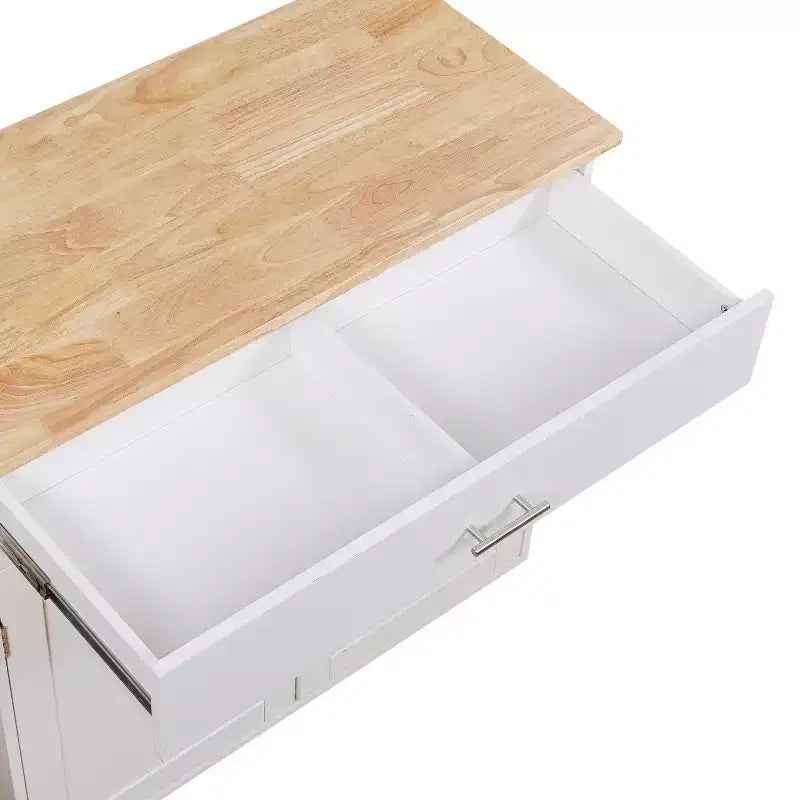 Carrello da cucina in stile rustico con isola su ruote, grigio/bianco, per uso singolo